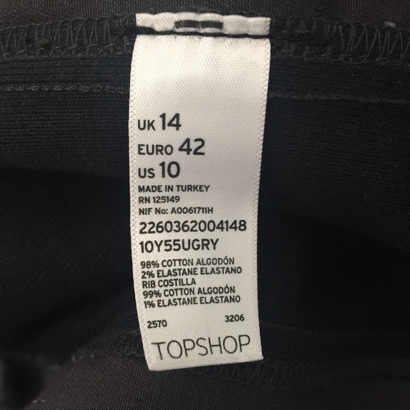 Topshop NWT Grey Denim Strapless Dress Size 10 - Picture 4 of 6